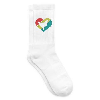 Huhn Herz Silhouette Retro - Tennissocken - Weiß - Rechts