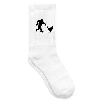 Bigfoot Huhn Humor - Tennissocken - Weiß - Rechts