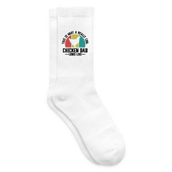 Huhn Papa Spruch Retro - Tennissocken - Weiß - Rechts