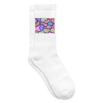 Rosa und lila Mosaik - Tennissocken - Weiß - Rechts