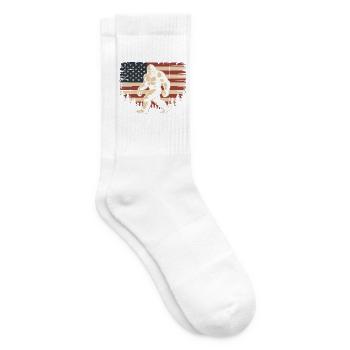 American Flag Bigfoot Yeti Patriotic Forest - Tennissocken - Weiß - Rechts