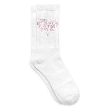 Beste Erzieherin Herz Dankeschön Kindergärtnerin - Tennissocken - Weiß - Rechts