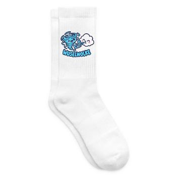 Wuselwolke – Lustiges Wind & Wolken Kinder Motiv - Tennissocken - Weiß - Rechts