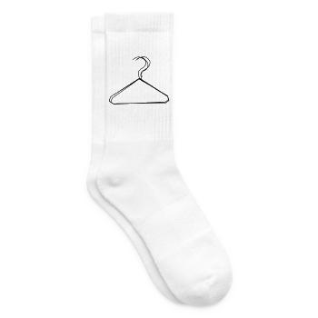 Kleiderbügel handgezeichnet - Tennissocken - Weiß - Rechts