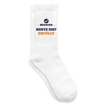 Rente 2027 – Mission erfüllt Ruhestand Geschenk - Tennissocken - Weiß - Rechts