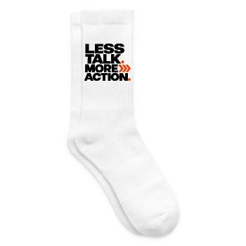 Less Talk More Action - Tennissocken - Weiß - Rechts