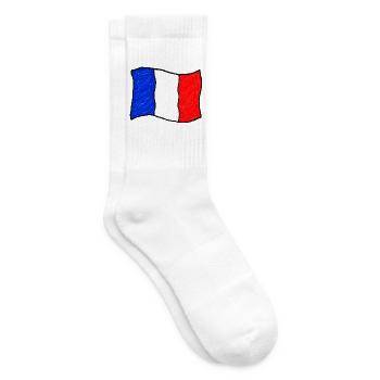 Handgezeichnete Flagge Frankreichs - Tennissocken - Weiß - Rechts