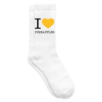 I LOVE PINEAPPLES Ananas - Tennissocken - Weiß - Rechts