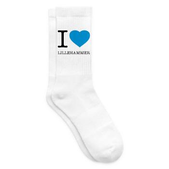 I LOVE LILLEHAMMER Norway - Tennis socks - white - Right