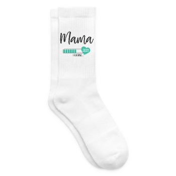 Mom Loading 2023 Heart Young Mom-to-be - Tennis socks - white - Right