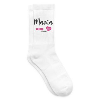 Mama Loading 2023 Herz Mädchen Rosa Werdende Mama - Tennissocken - Weiß - Rechts