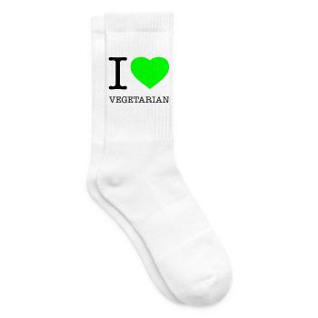 I LOVE VEGETARIAN Vegetarisch Vegetarier - Tennissocken - Weiß - Rechts
