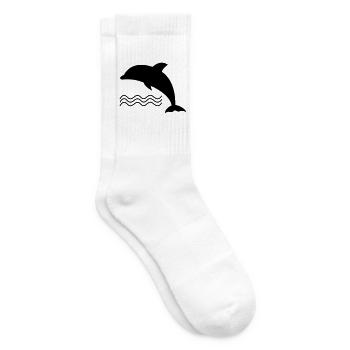 Dolphin in the water as a vector - Tennis socks - white - Right