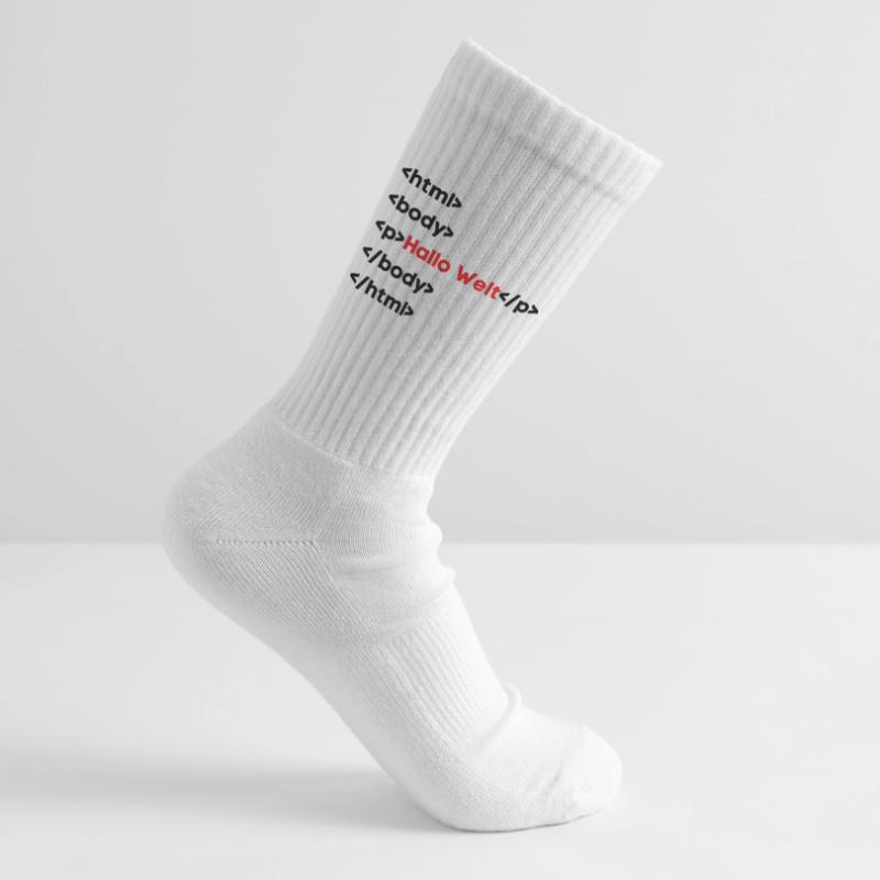 Hallo Welt HTML – Lustiges Programmierer & Coding  Tennissocken
