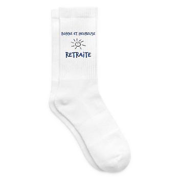 RETRAITE. BONNE RETRAITE. JOYEUSE RETRAITE. COEUR - Chaussettes de tennis - blanc - Droite