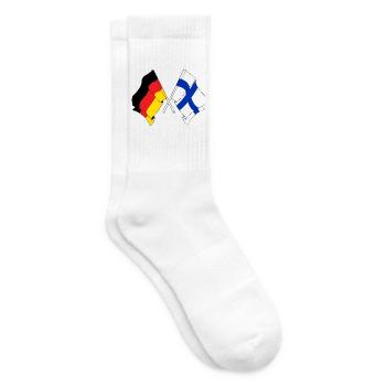Deux drapeaux croisés de l’Allemagne, drapeau de la Finlande - Chaussettes de tennis - blanc - Droite