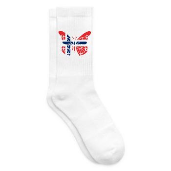 Norwegen Flagge Schmetterling - Tennissocken - Weiß - Rechts