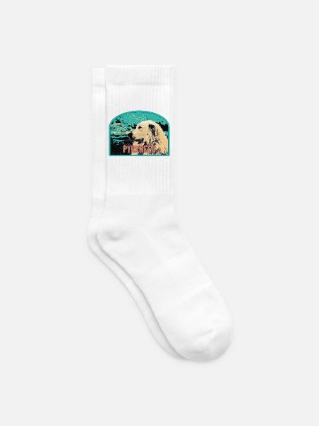 Pyrenäen-Schäferhund-Aufnäher: Berggefährte - Tennissocken - Weiß
