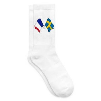 Flag of France and flag Sweden - Tennis socks - white - Right