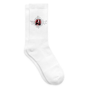 Stop, don't use artificial intelligence, AI. - Tennis socks - white - Right