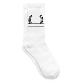 Grain Wreath Name Banner - Tennis socks - white - Right