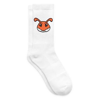 caterpillar smiles sweet cute worm friendly comic - Tennis socks - white - Right