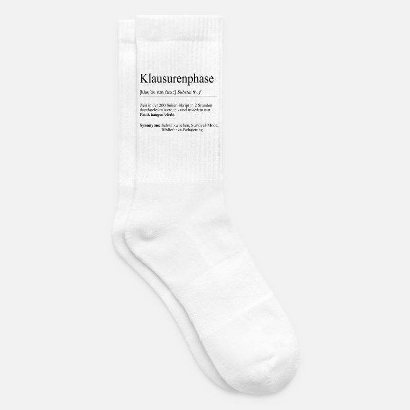 Unispruch "Klausurenphase" Geschenk, Studenten - Tennissocken - Weiß