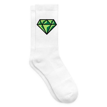 Diamant (pierre précieuse symbole brillant / POS Gre 3C) - Chaussettes de tennis - blanc - Droite