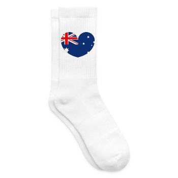 Australian flag with heart - Tennis socks - white - Right