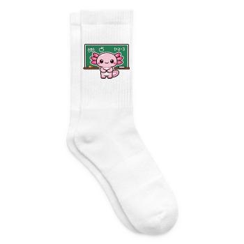 Kawaii debt revenge with chalk axolotl - Tennis socks - white - Right