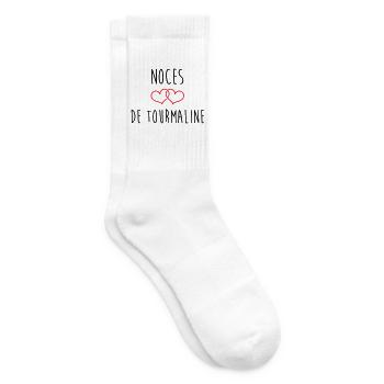 Turmalin-Hochzeit 52 Jahre Ehe - Tennissocken - Weiß - Rechts