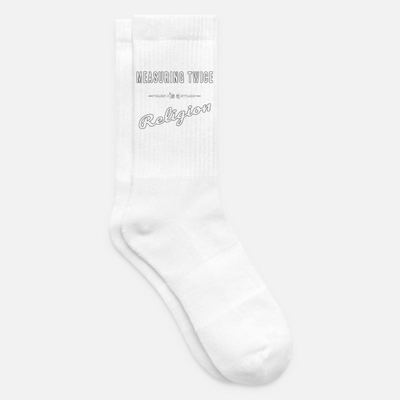 Measuring Twice ist fast eine Religion – Spruch - Tennissocken - Weiß