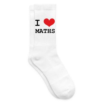 J'aime les Maths : Tee-shirt Passion Mathématiques - Chaussettes de tennis - blanc - Droite