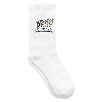 Cow - Tennis socks - white - Right