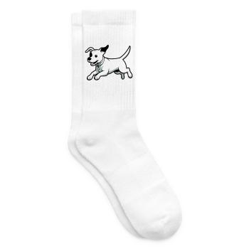 Verspielter Hund-Cartoon - Tennissocken - Weiß - Rechts