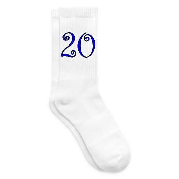 20. 20e ANNIVERSAIRE. ANNIVERSAIRE 20 ANS. 20 ANS. - Chaussettes de tennis - blanc - Droite