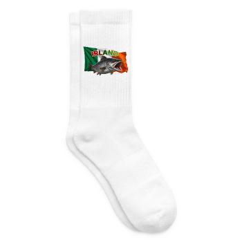 Forellen Angeln Irland - Fisch Motiv - Tennissocken - Weiß - Rechts