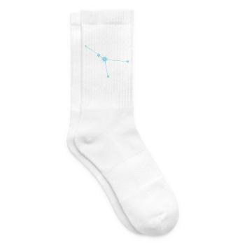  Cancer Star Constellation Zodiac Sign Pastel Blue - Tennis socks - white - Right