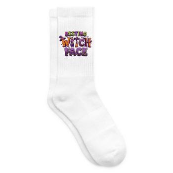 Resting Witch Face – lustiger Halloween-T-Shirt-Zaun - Tennissocken - Weiß - Rechts