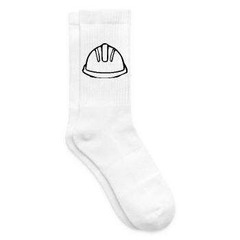 Bauhelm schwarz Bauherr Richtfest Geschenk Einzug - Tennissocken - Weiß - Rechts
