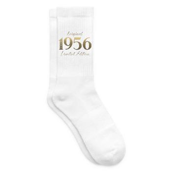 70. Geburtstag Geschenk Original August 1956 - Tennissocken - Weiß - Rechts