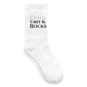 Chalk Grit & Rocks Motif - Tennis socks - white - Right