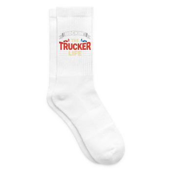 Rockin The Trucker Life Truck Driver Everyday Life - Tennis socks - white - Right
