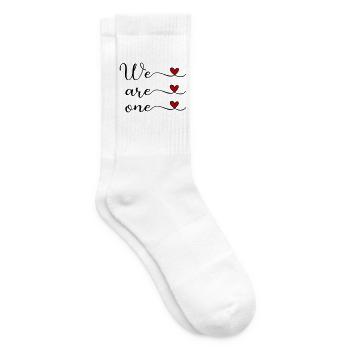 We are one Unity Team Design - Tennis socks - white - Right