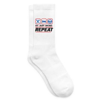 Eat sleep sim race repeat for sim racing fans - Tennis socks - white - Right