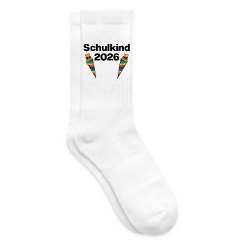 SCHULKIND 2026, EINSCHULUNG, ERSTKLÄSSLER, SCHULE - Tennissocken - Weiß - Rechts