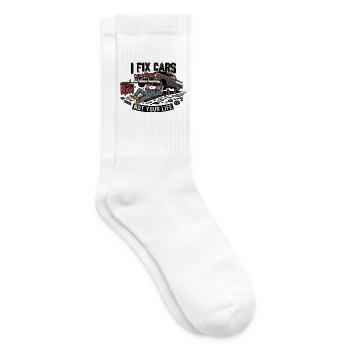 Ich repariere Autos, nicht dein Leben - Tennissocken - Weiß - Rechts