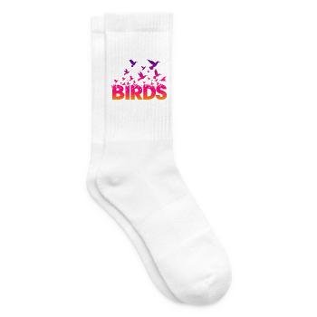 Vögel  - Tennissocken - Weiß - Rechts