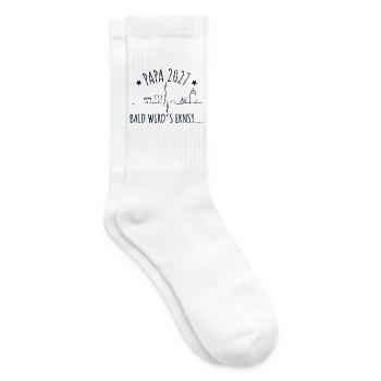 Papa 2027 Bald wird's ernst Schwangerschaft - Tennissocken - Weiß - Rechts