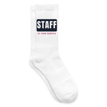 Staff Schriftzug Balken - Personal Mitarbeiter - Tennissocken - Weiß - Rechts